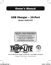 Tripp Lite U280-010 Owner's Manual for USB Charger-10-Port 93343A (Multi-language)