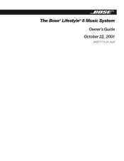 Bose Lifestyle 5 Series III Owner's guide