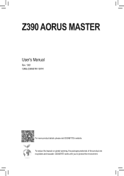 Gigabyte Z390 AORUS MASTER G2 Edition User Manual