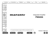 Marantz PM6006 Owner s Manual In English