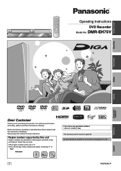 Panasonic DMREH75VS Dvd Recorder - English/ Spanish