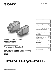 Sony HDR-XR550V Handycam® Handbook