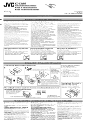 JVC KD-X50BT Installation Manual