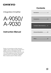 Onkyo A-9030 User Manual English