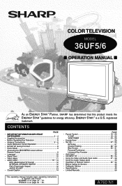 Sharp 36UF5 36UF5|36UF6 Operation Manual