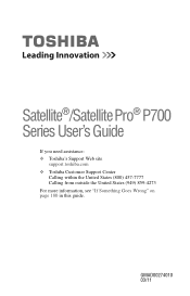 Toshiba Satellite P750 User Guide