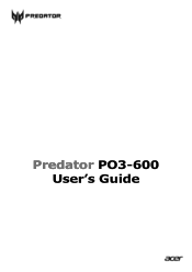 Acer Predator PO3-600 User Manual