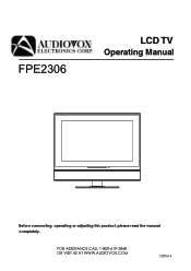 Audiovox FPE2306 Operation Manual