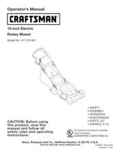 Craftsman 37016 Operation Manual