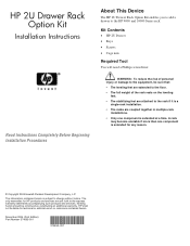 HP 10622 2U Drawer Rack Option Kit Installation Instructions