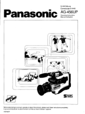 Panasonic AG456UP AG456UP User Guide