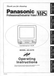Panasonic AG527 AG527 User Guide