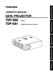 Toshiba TDP-S81U Owners Manual