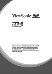 ViewSonic VP2770-LED VP2770-LED, VP2770-LED-CN User Guide (English)