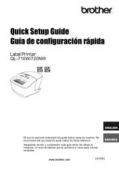Brother International QL-710W Quick Setup Guide - English and Spanish