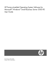 HP ML310 HP Factory-Installed Operating System Software for Microsoft Windows Small Business Server 2003 User Guide
