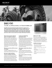 Sony DSC-TX1/H Marketing Specifications
