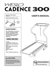 Weslo Cadence 300 Treadmill Uk Manual