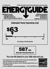 Whirlpool GSF26C5EXY Energy Guide