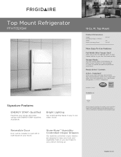 Frigidaire FFHT1521QW Product Specifications Sheet