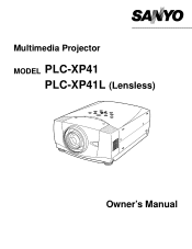 Sanyo XP41L Instruction Manual, PLC-XP41L