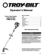 Troy-Bilt TB675 Operation Manual