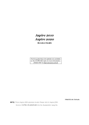 Acer Aspire 2010 Aspire 2010/2020 Service Guide