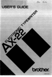 Brother International AX22 User's Manual - English