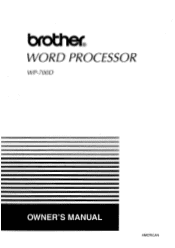 Brother International WP700D Owners Manual - English