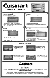 Cuisinart TOB-5 Quick Reference