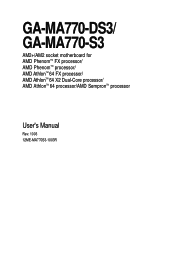 Gigabyte GA-MA770-S3 Manual