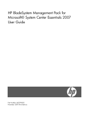 HP ProLiant ML330e HP BladeSystem Management Pack for Microsoft System Center Essentials 2007 User Guide
