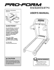 ProForm 595 Pi Treadmill English Manual