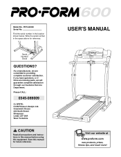 ProForm 600 Treadmill Uk Manual