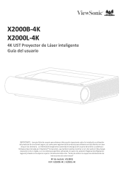ViewSonic X2000B-4K User Guide Espanol