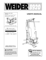 Weider 8920 English Manual