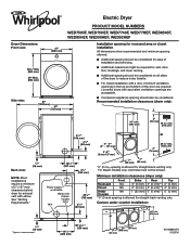Whirlpool WED7505F Dimension Guide