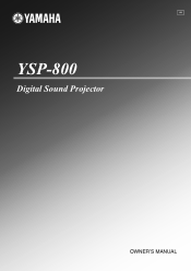 Yamaha YSP800S Owner's Manual