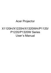 Acer P1120 User Manual