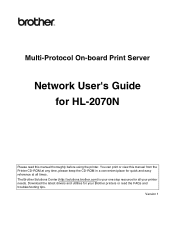 Brother International 2070N Network Users Manual - English