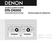 Denon DND6000 Operating Instructions