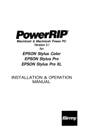 Epson Stylus Pro User Manual - Birmy Mac