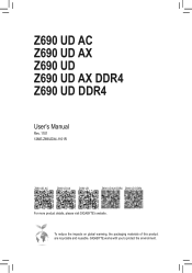 Gigabyte Z690 UD AX DDR4 User Manual