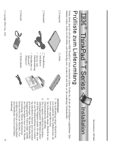 Lenovo ThinkPad T40p German - Setup Guide for ThinkPad T40