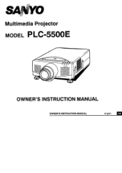 Sanyo 5500 Instruction Manual, PLC-5500E