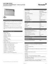 Thermador UCVM30XS Product Spec Sheet