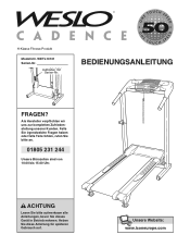 Weslo Cadence 5.0 Treadmill German Manual