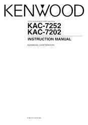 Kenwood KAC 7202 Instruction Manual