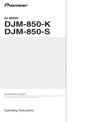 Pioneer DJM-850 Operation Manual