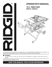 Ridgid R4510 Operation Manual